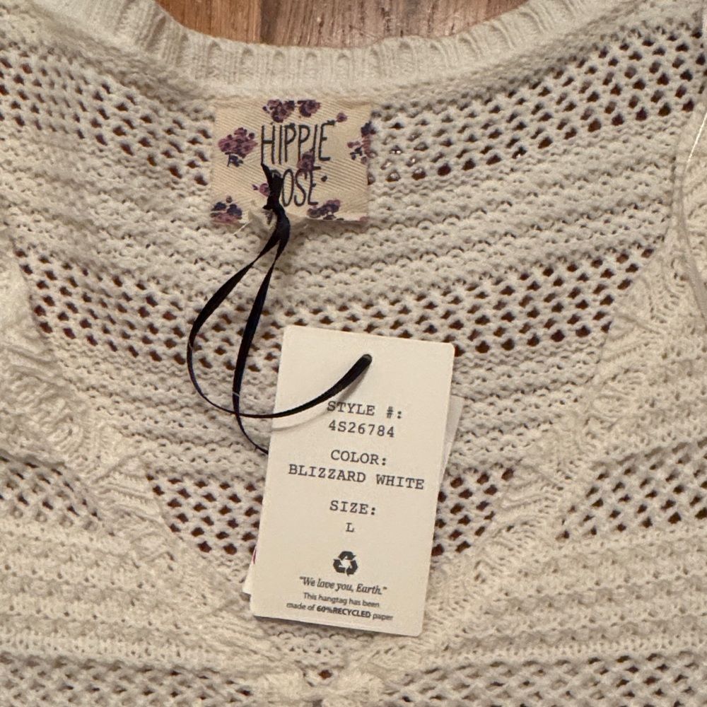 Hippie Rose Cream Knit Cardigan - Picture 3 of 3
